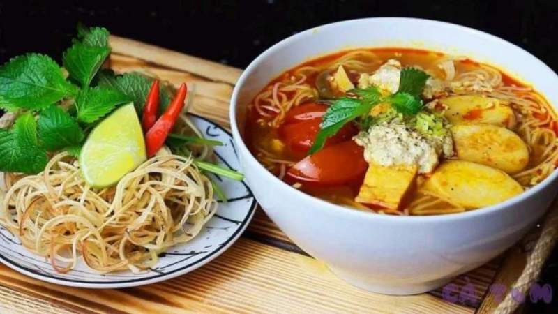 Thành phẩm bún riêu chay đậu hũ non