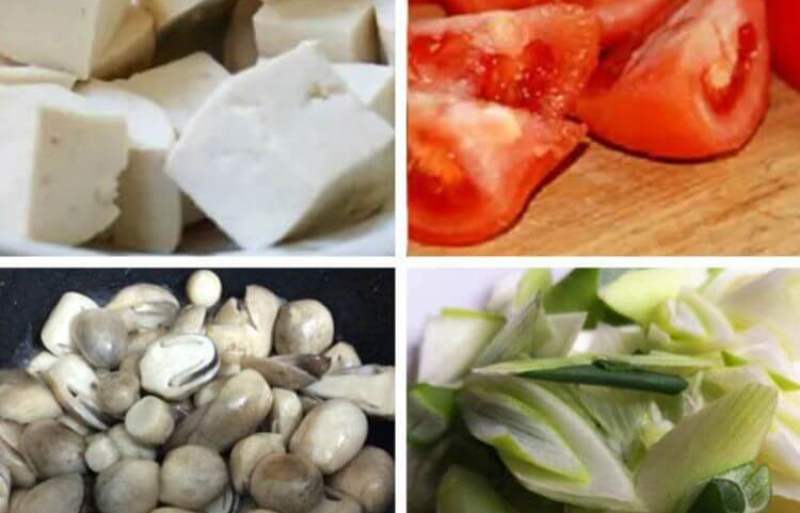 Sơ chế nguyên liệu làm canh bún chay cà chua