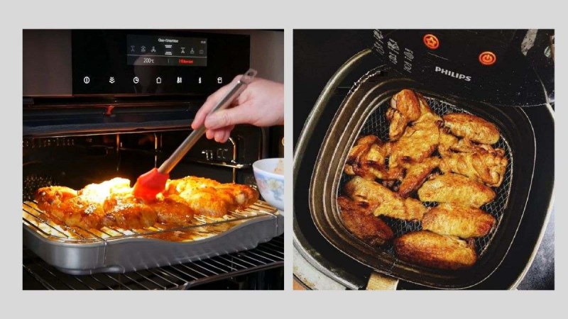 Tiến hành nướng cánh gà trong nồi chiên không dầu