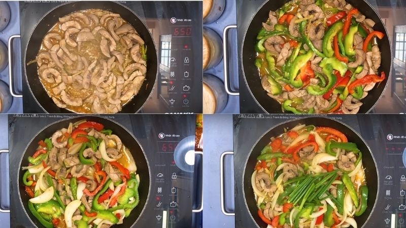Xào cật heo với ớt chuông