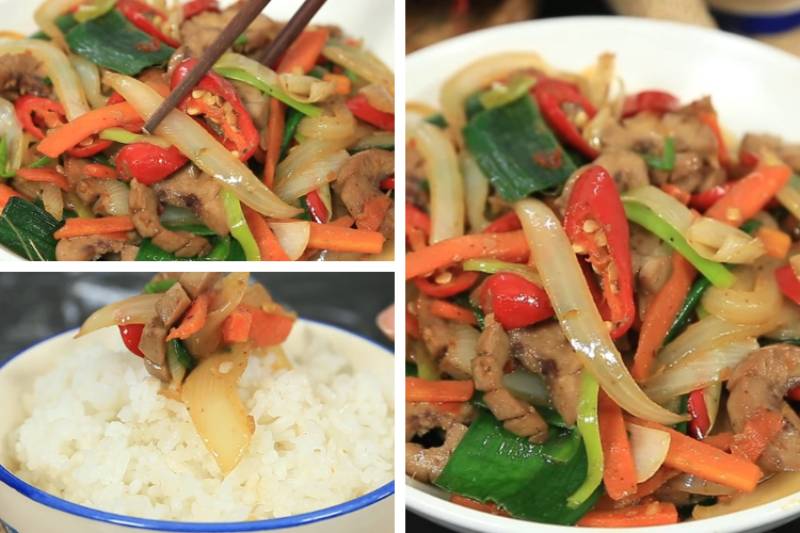 Thành phẩm món cật heo xào cà rốt