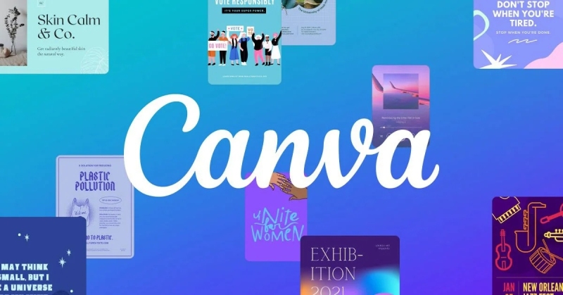 Logo Canva cùng các mẫu thiết kế trực quan đa dạng
