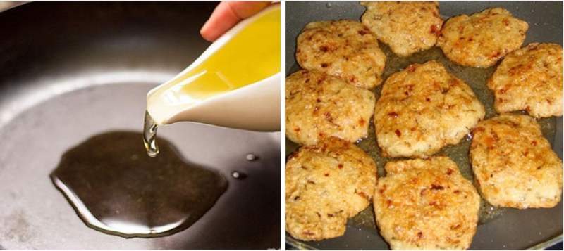 Chiên vàng đêu 2 mặt chả cá chay từ củ năng