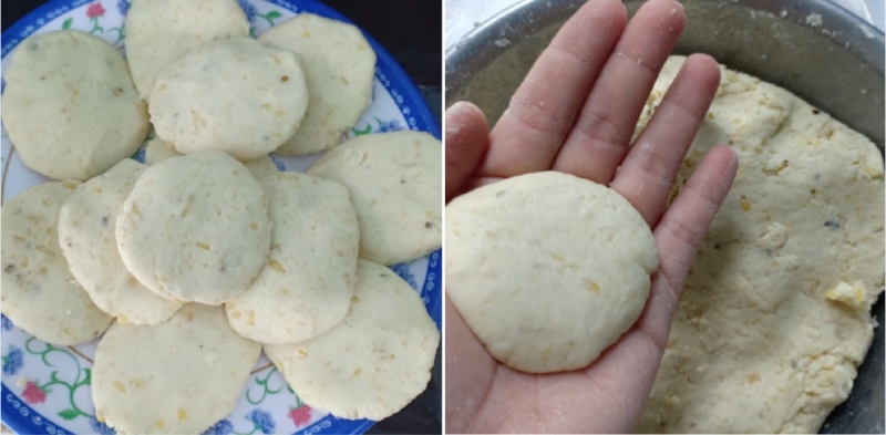 tạo hình chả trước khi chiên