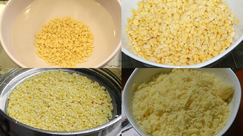 sơ chế đậu xanh làm chả