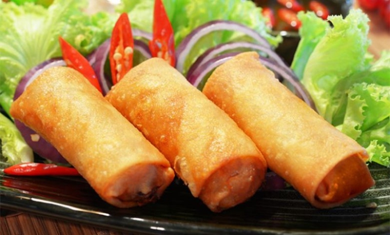 chả giò chay khoai môn béo bùi ngon đúng điệu