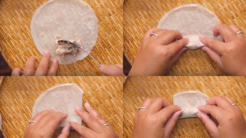 Các bước cuốn chả giò bằng bánh tráng