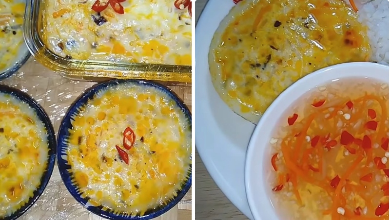 Thành phẩm chả hấp chay truyền thống