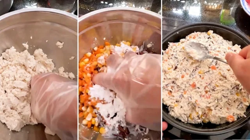  Trộn hỗn hợp chả