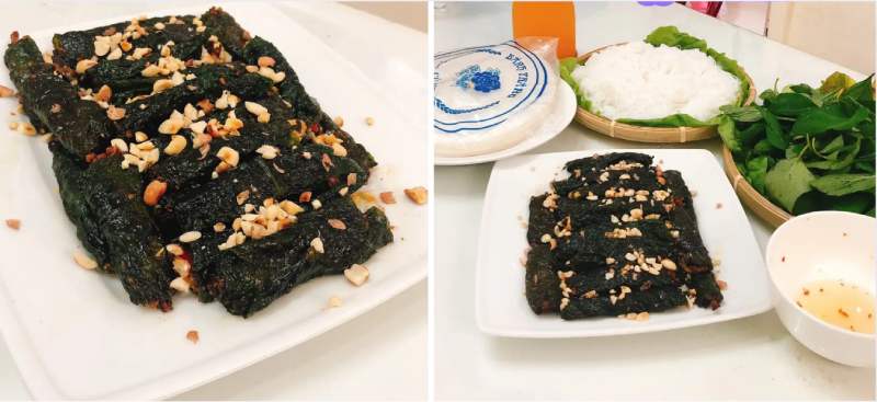 Thành phẩm chả lá lốt chay từ đậu hũ và bún tàu