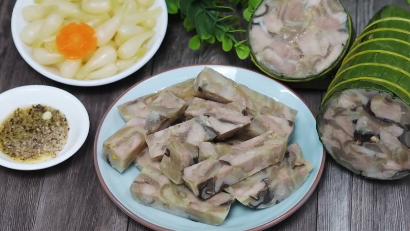 Thành phẩm món chả lạnh da heo