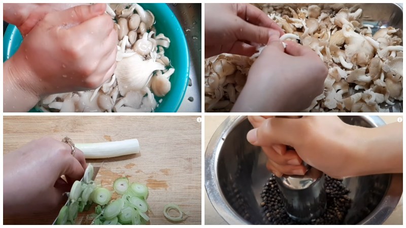Sơ chế nguyên liệu nấm bào ngư