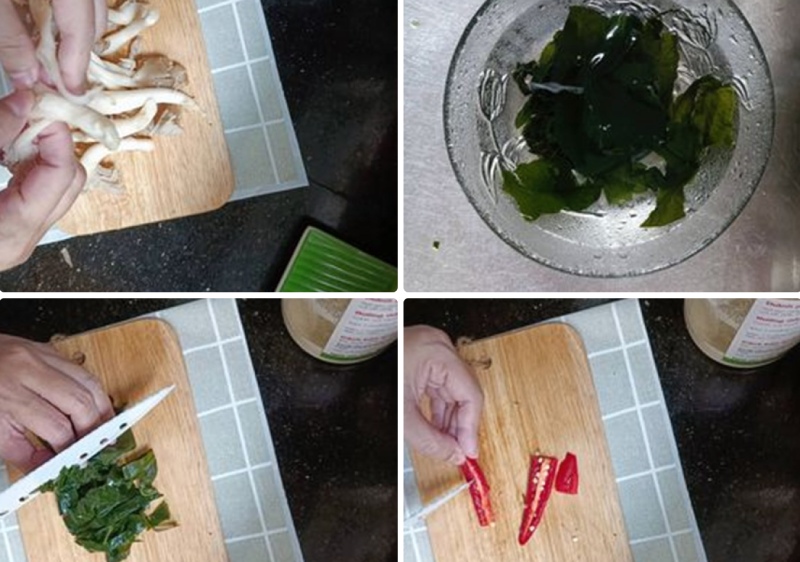 làm sạch các nguyên liệu