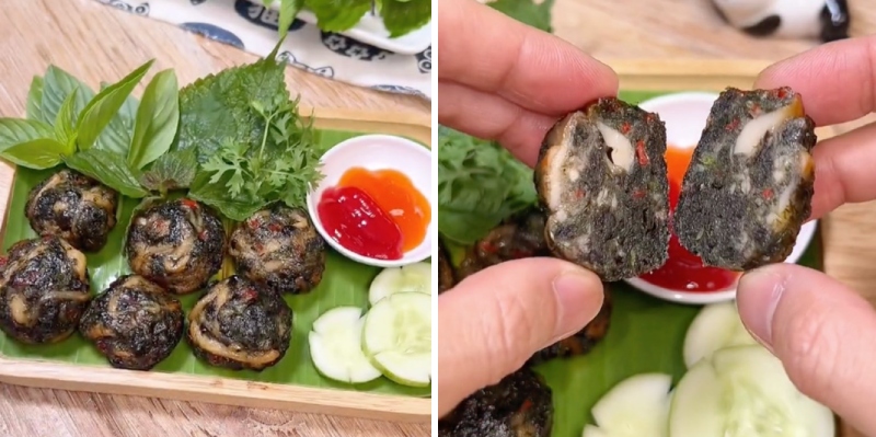 chả nấm thì là rong biển lạ miệng nhưng rất cuốn vị