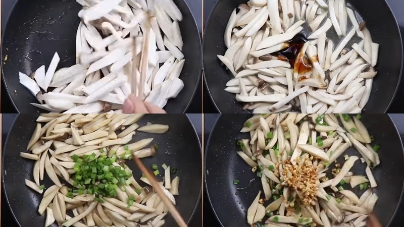 Phi thơm hành và xào nấm