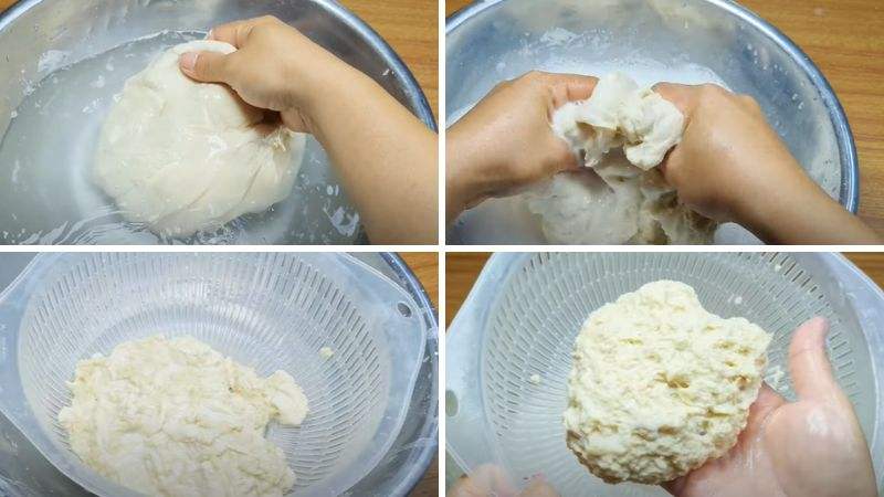 Tiến hành công đoạn nhồi bột