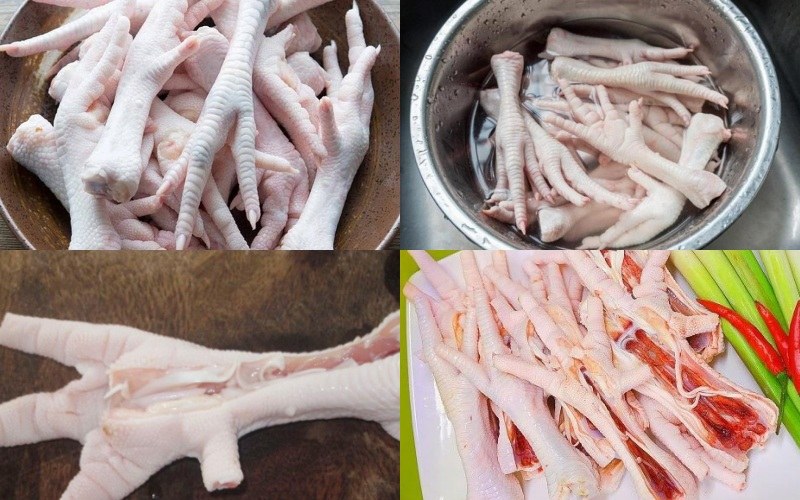 Tiến hành sơ chế chân gà