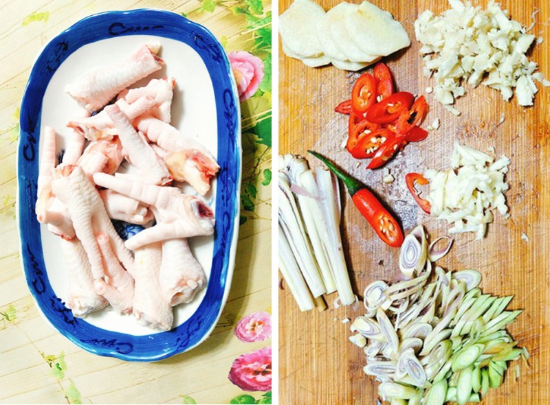 Sơ chế chân gà sạch sẽ