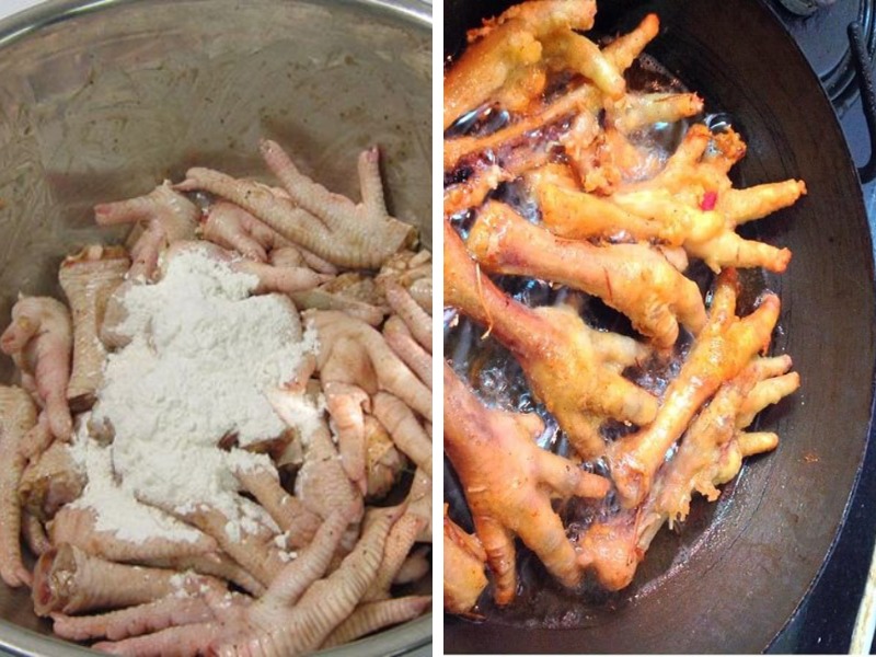 Áo bột và chiên chân gà