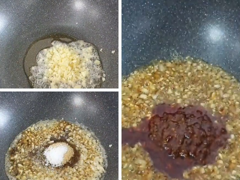 Tiến hành pha sốt sa tế 