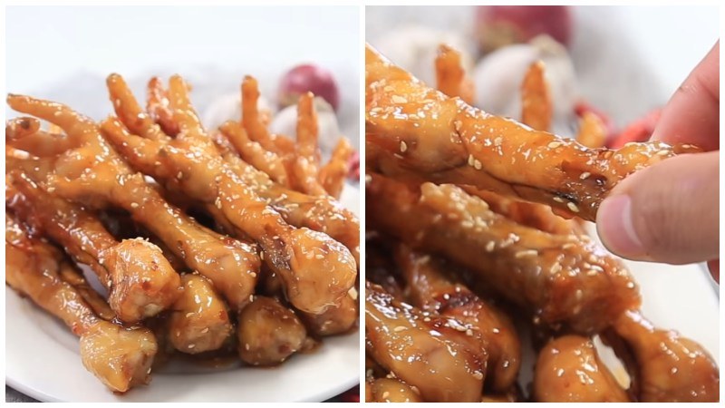Thành phẩm món chân gà xào cay từ xuyên