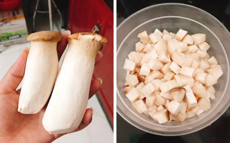 Sơ chế nấm và nguyên liệu