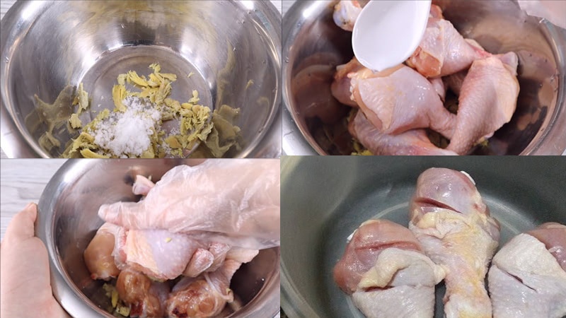 Công đoạn sơ chế thịt gà