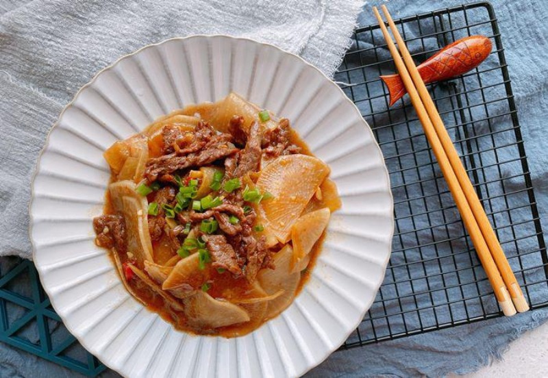 hướng dẫn làm củ cải xào thịt bò tại nhà