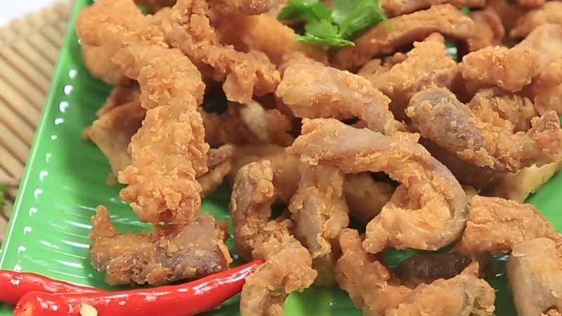 Dạ dày heo đã được chiên giòn