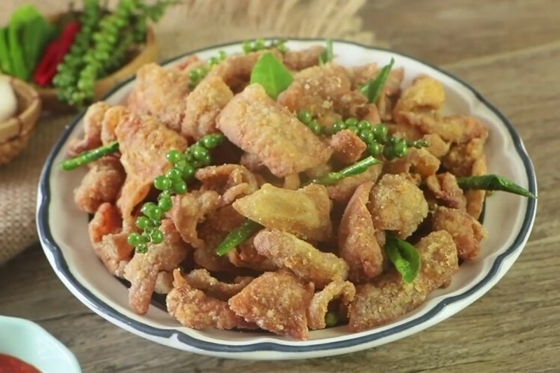 Thành phẩm da gà chiên giòn