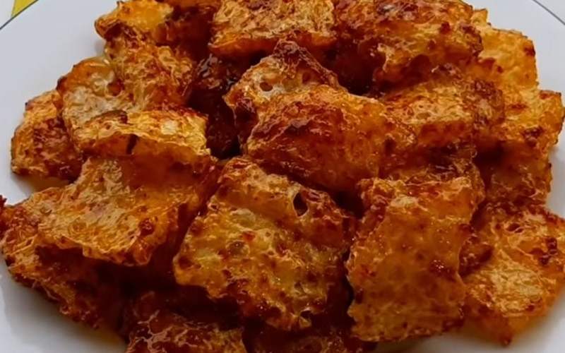 Thành phẩm da heo chay nước mắm thơm ngon