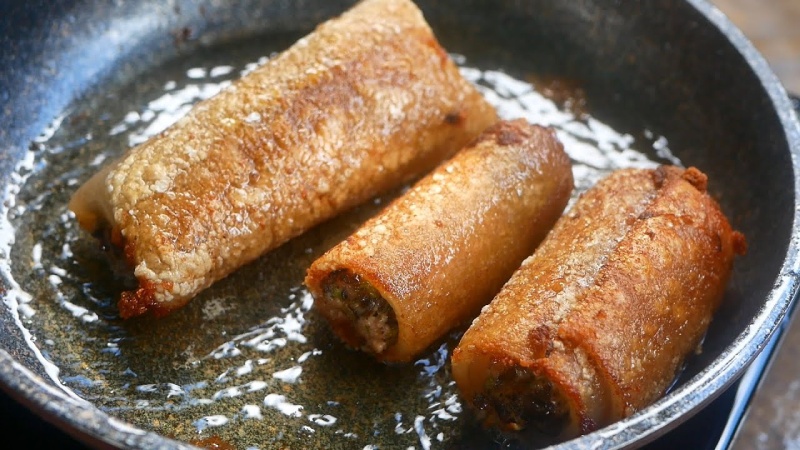 Chiên da heo bằng chảo