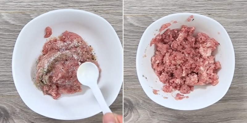 Thịt băm ướp với gia vị