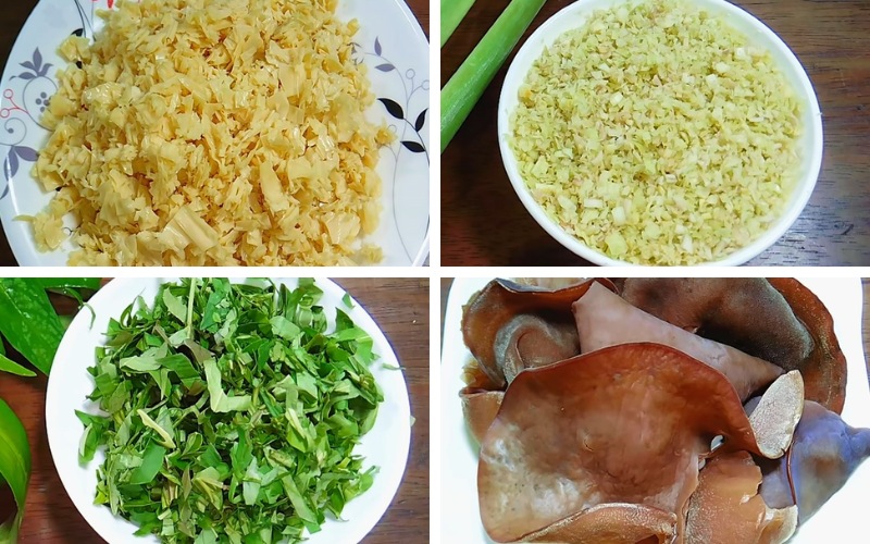 Bằm nhỏ các nguyên liệu