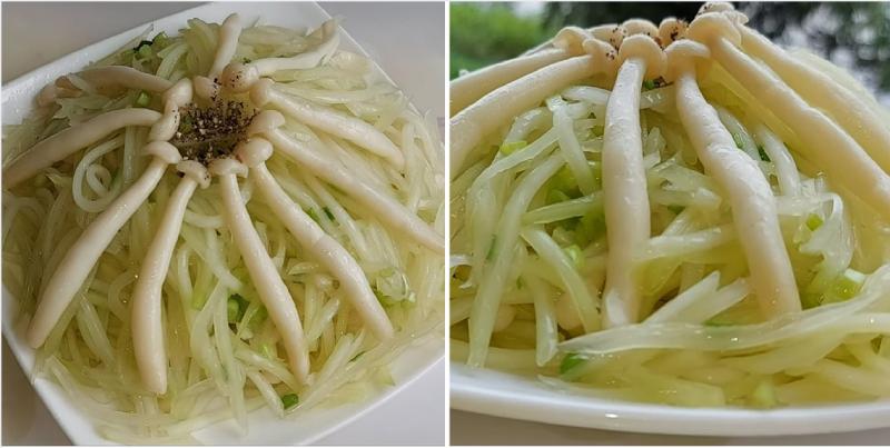 Món đu đủ xào nấm bạch tuyết dai giòn, thơm ngon