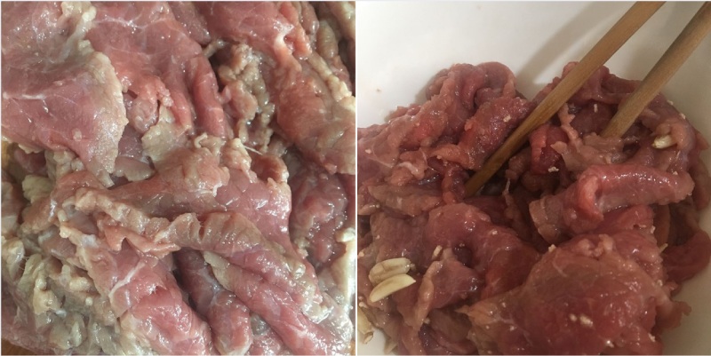 Sơ chế và ướp thịt bò
