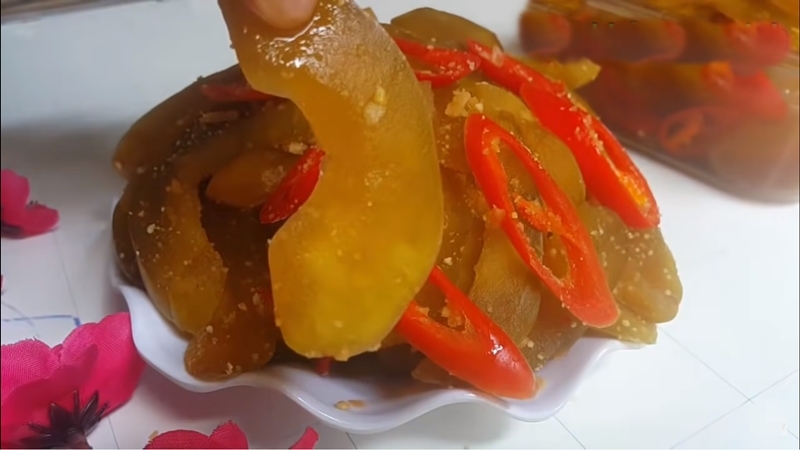 hoàn thành món ăn mắm từ dưa gang ăn rất bắt cơm