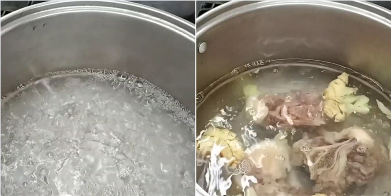 Tiến hành công đoạn hầm đuôi bò