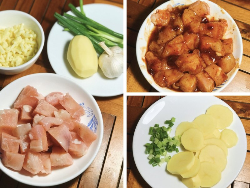 Sơ chế nguyên liệu làm gà cay phô mai vị truyền thống