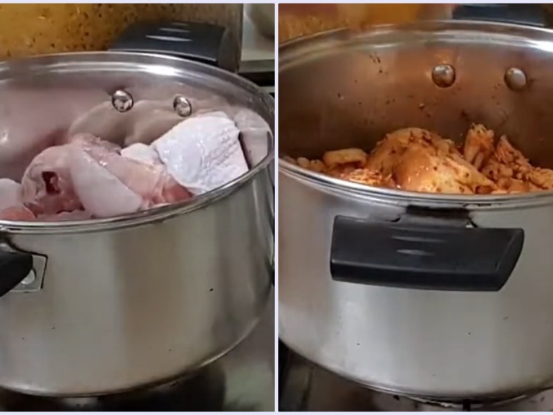 Tiến hành xào sơ thịt gà
