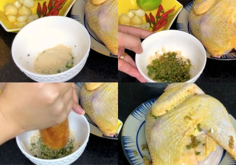 ướp gà với nước sốt vừa trộn
