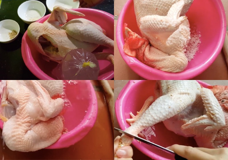 Công đoạn sơ chế thịt gà