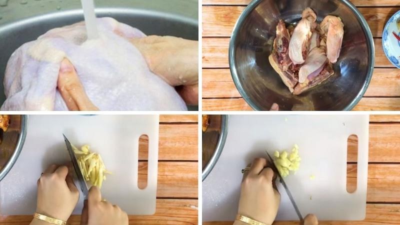 Sơ chế nguyên liệu làm gà kho gừng