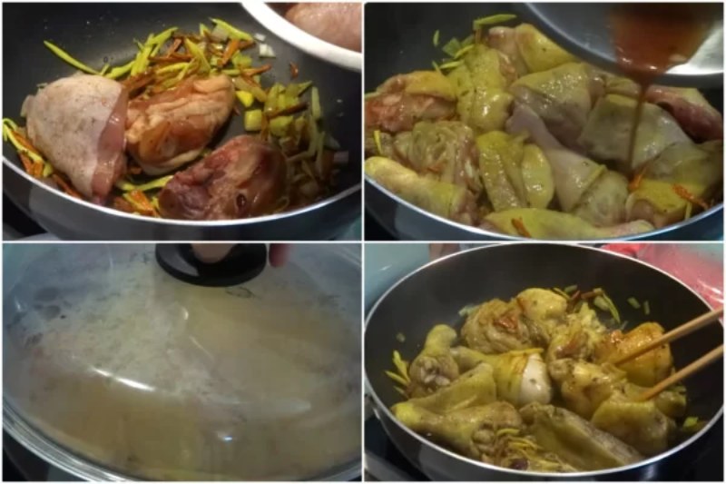Ướp gà với gừng và nghệ