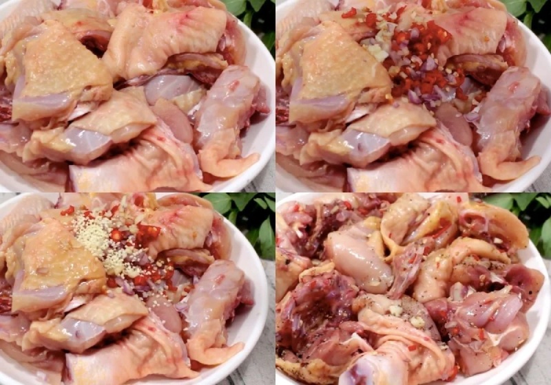ướp thịt gà trước khi chế biến