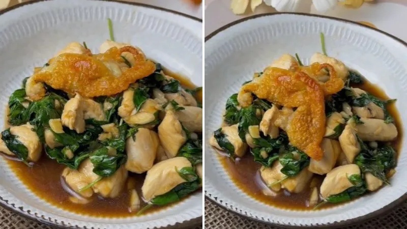 thành phẩm món gà kho lá quế