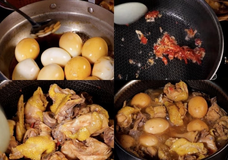 kho gà với lửa nhỏ