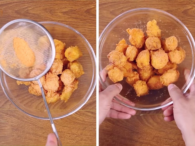Tiến hành công đoạn lắc phô mai