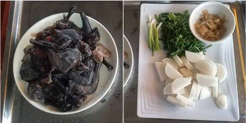Sơ chế nguyên liệu làm gà ác nấu chanh muối
