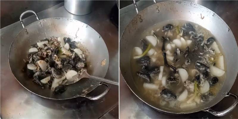 Tiến hành công đoạn nấu gà ác chanh muối